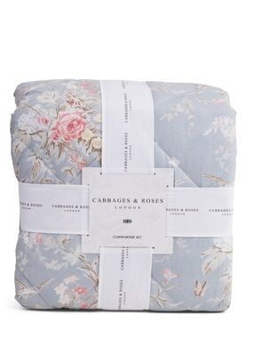 Cabbages & Roses Blue Floral Comforter Set‎